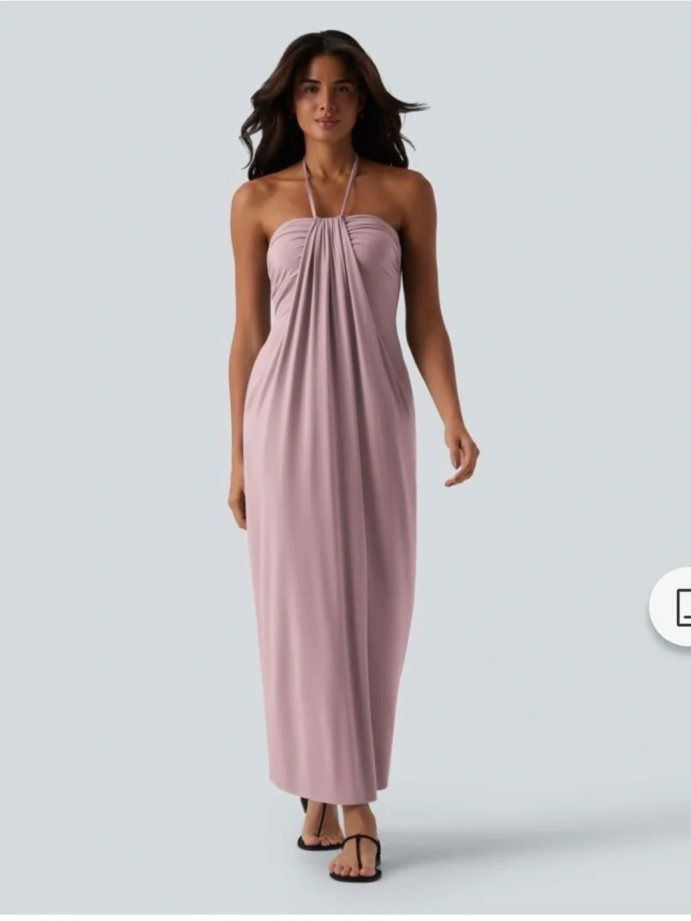 HALARA Strapless Halter Maxi Dress in Dusty Rose - Picture 5 of 11